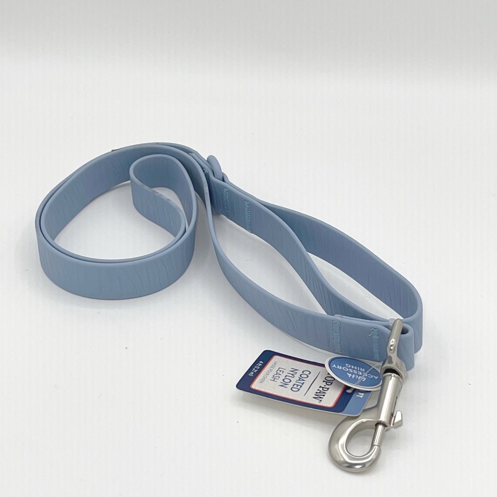 Top Paw Blue Coated Nylon Leash With Accessory Ring 4ft 121cm Dog‎ Pet